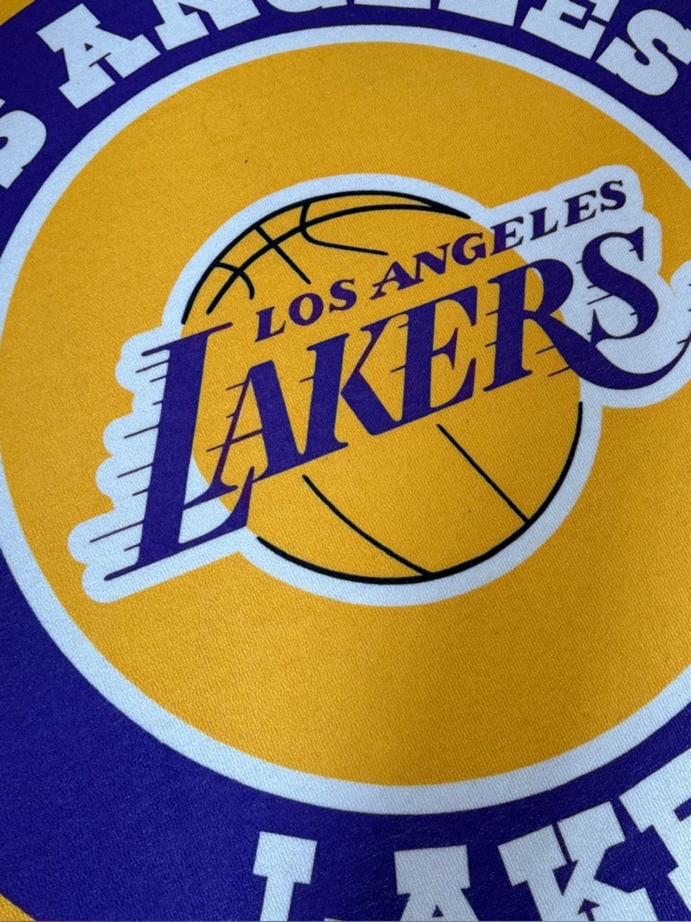 Lakers Round Rug Basketball Rug Man Cave Round Carpet Kids Room Rug NBA - Picture 3 of 4